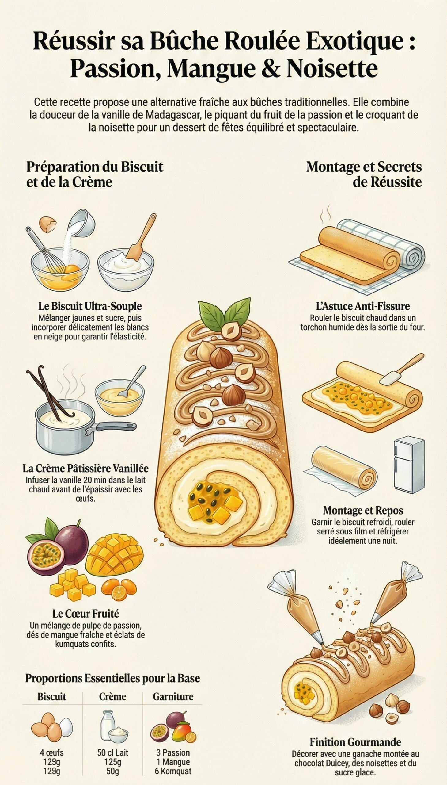 Bûche roulée fruits de la passion