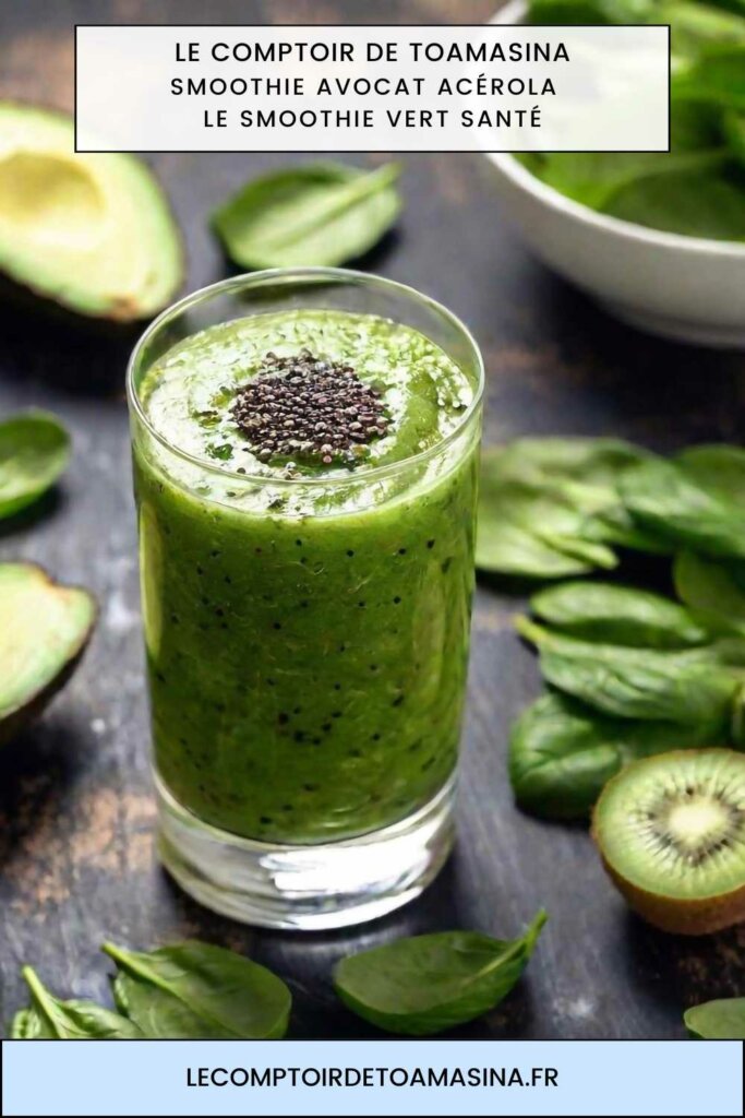 Smoothie vert crémeux dans un verre