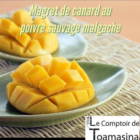 Recette de Magret de canard à la mangue avec poivre sauvage de Madagascar