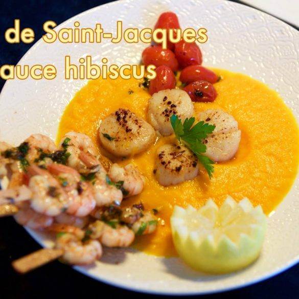 Recette de Noix de St -Jacques sauce Hibiscus