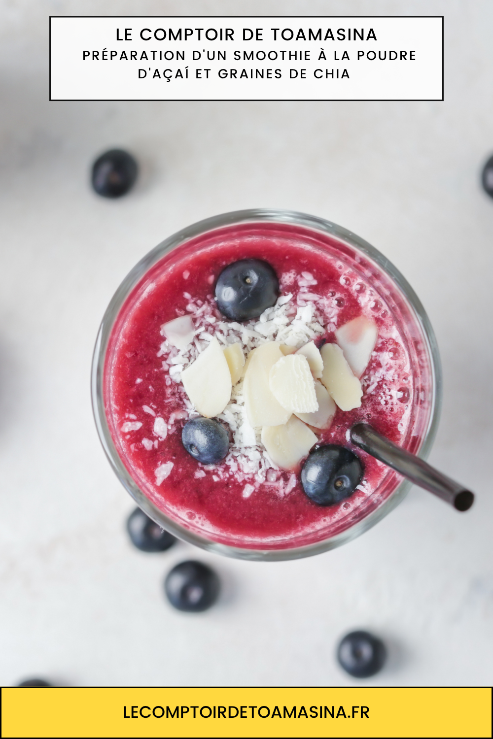 Smoothie à la poudre d’açaí