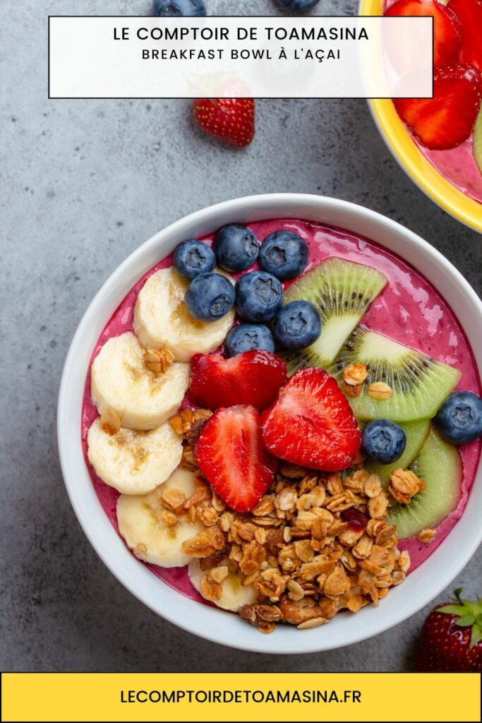 Açaí bowl réalisé avec de la poudre d'açaí