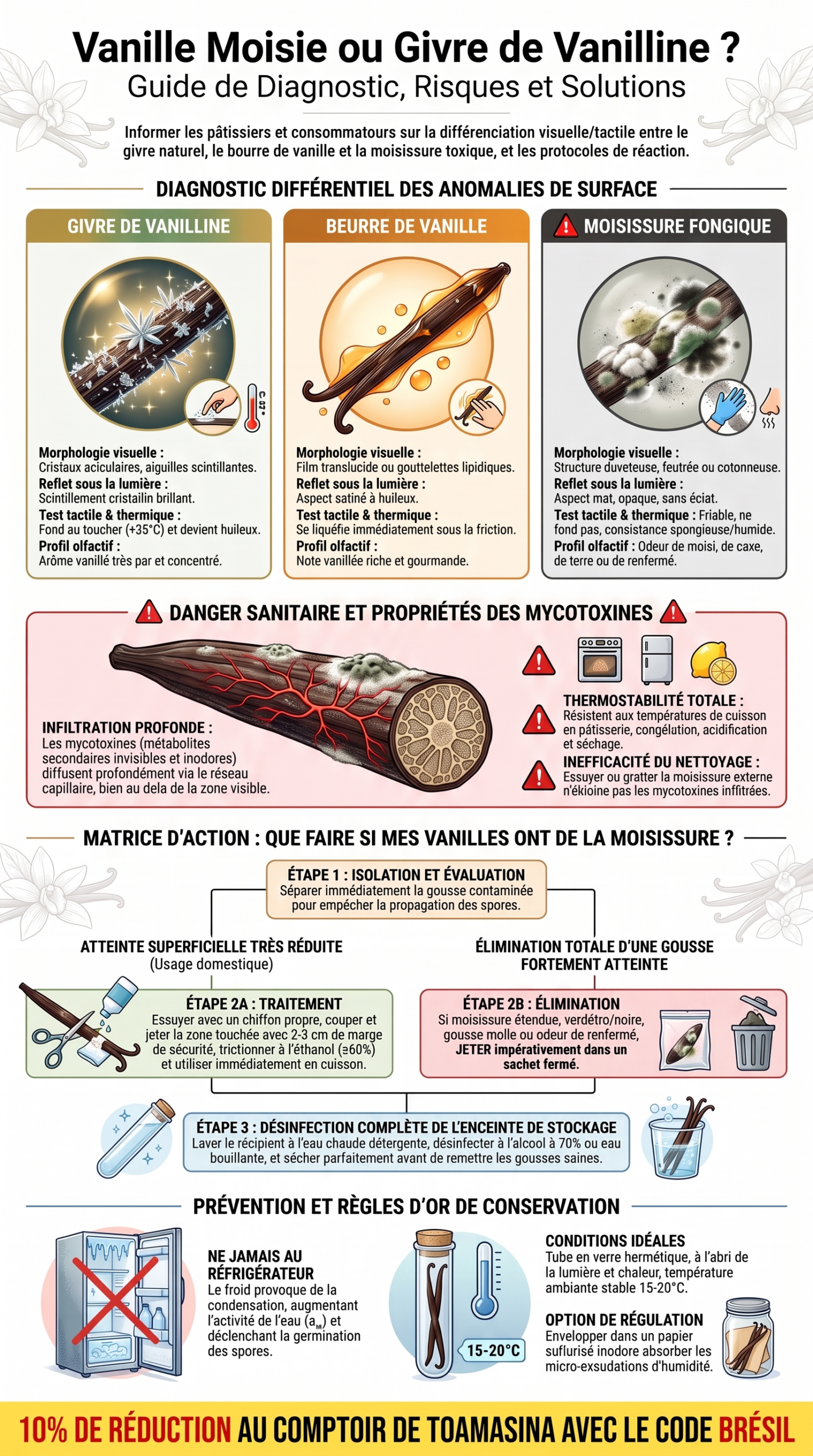 Vanille moisie ou givre naturel, infographie