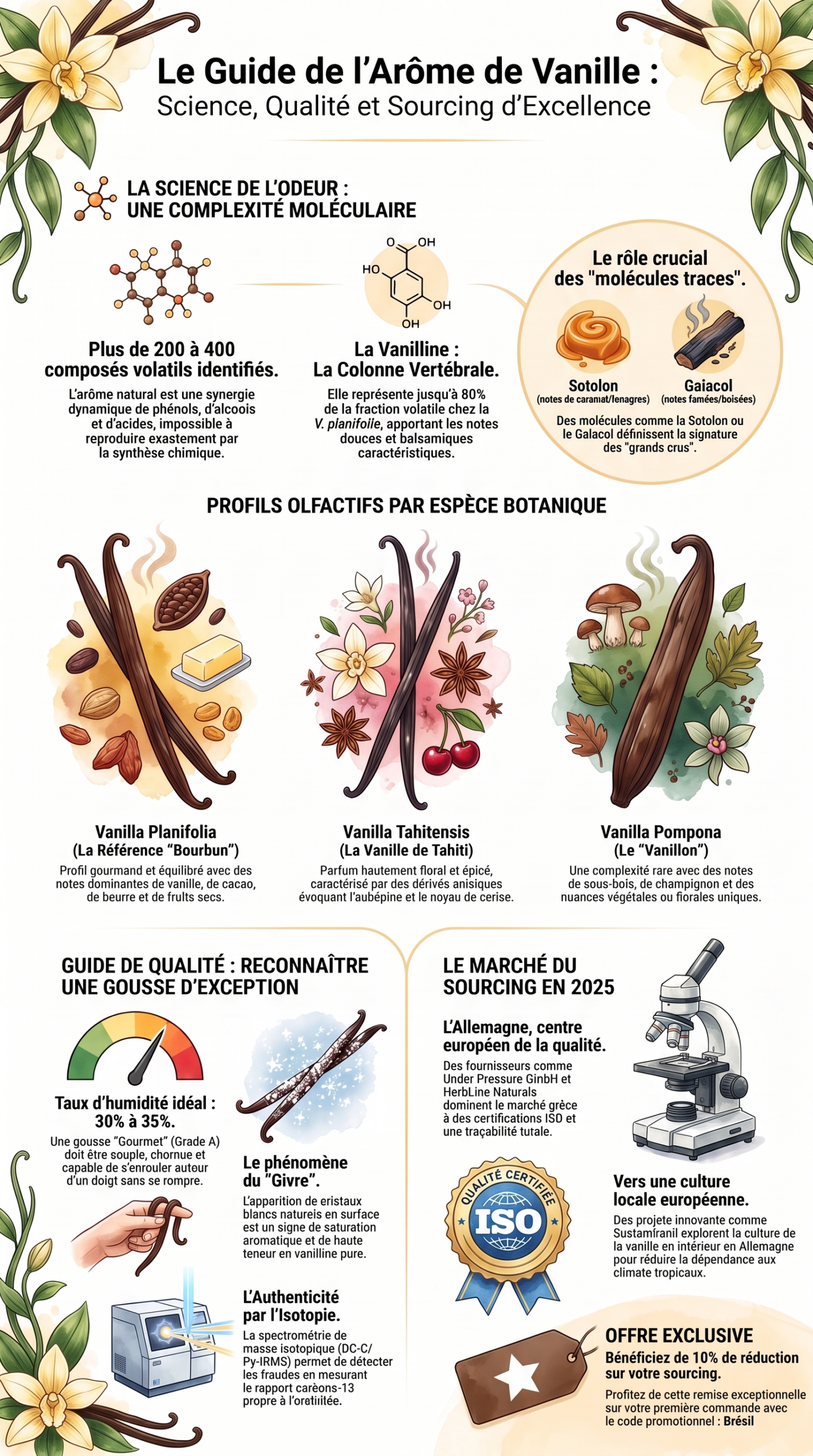 Guide de l'arôme de vanille, infographie