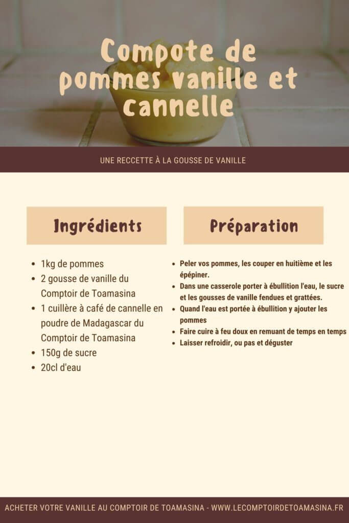 Compote de pommes à la vanille et à la cannelle