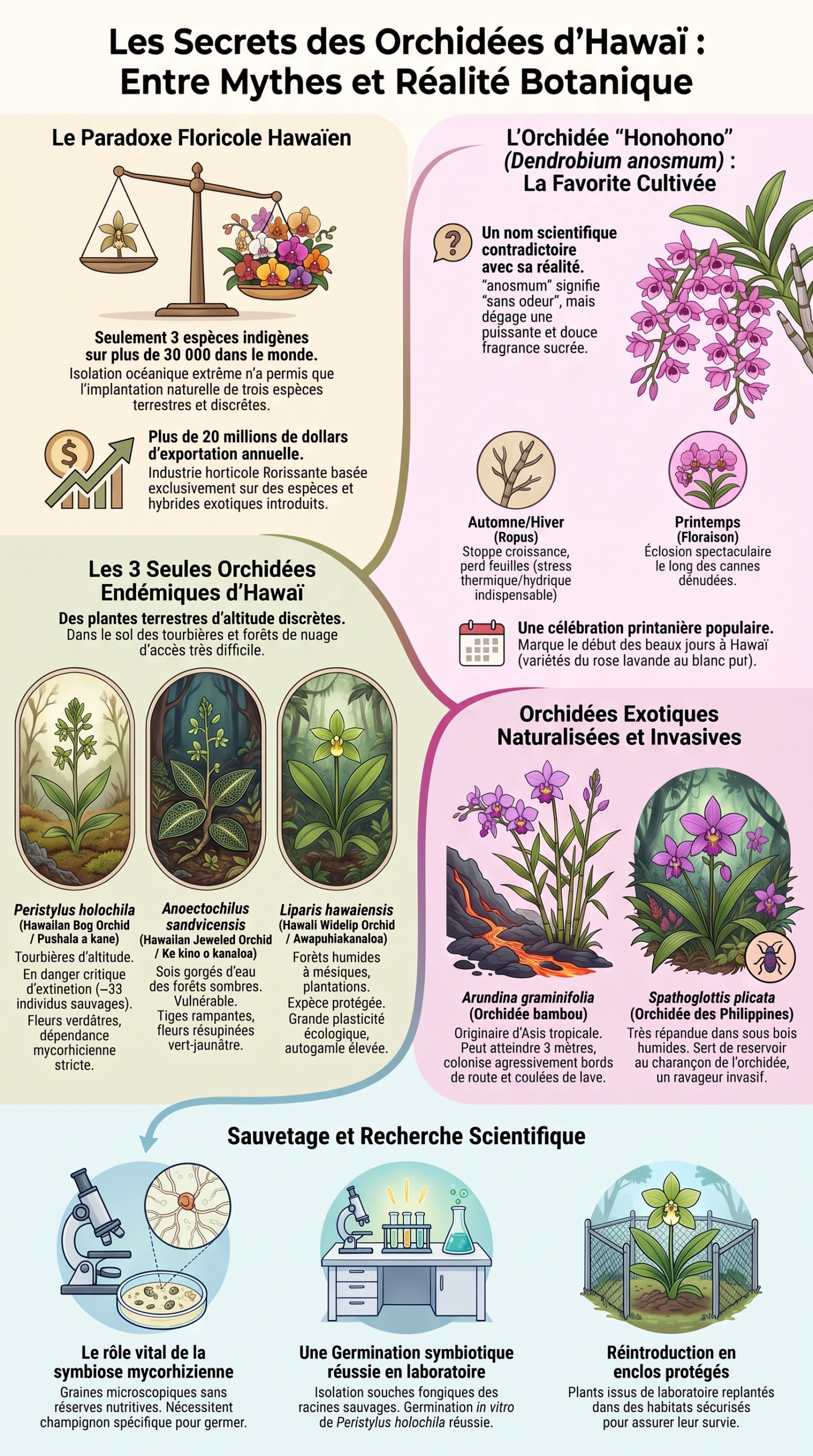 Les secrets des orchidées hawaïennes, infographie