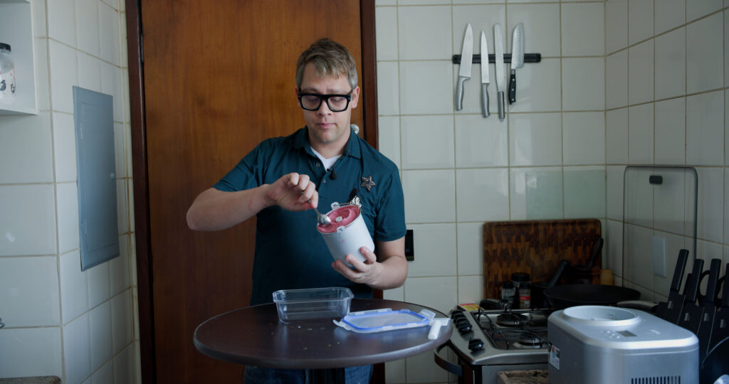 glace mûres et fraises