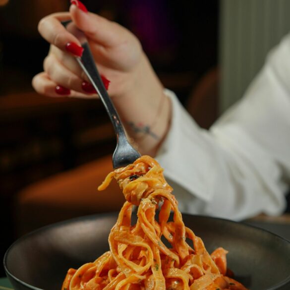 Des Pâtes à la Pancetta et Sauce Crémeuse