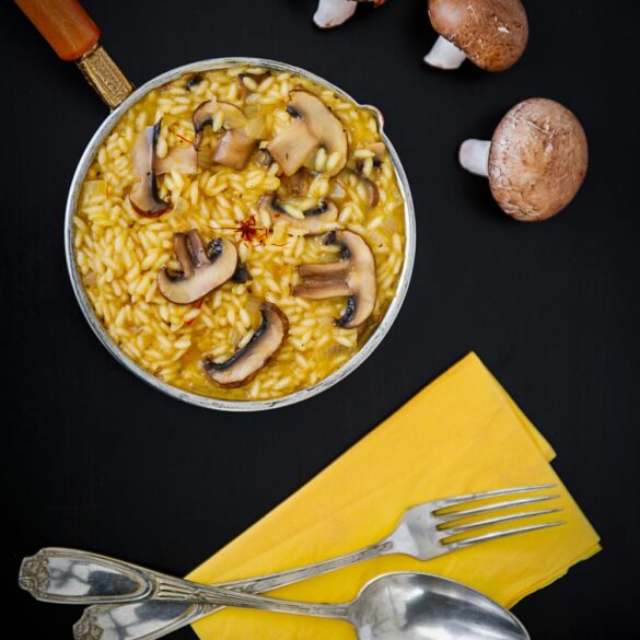 Risotto aux champignons et au safran d’Iran Risotto aux champignons et au safran d'Iran