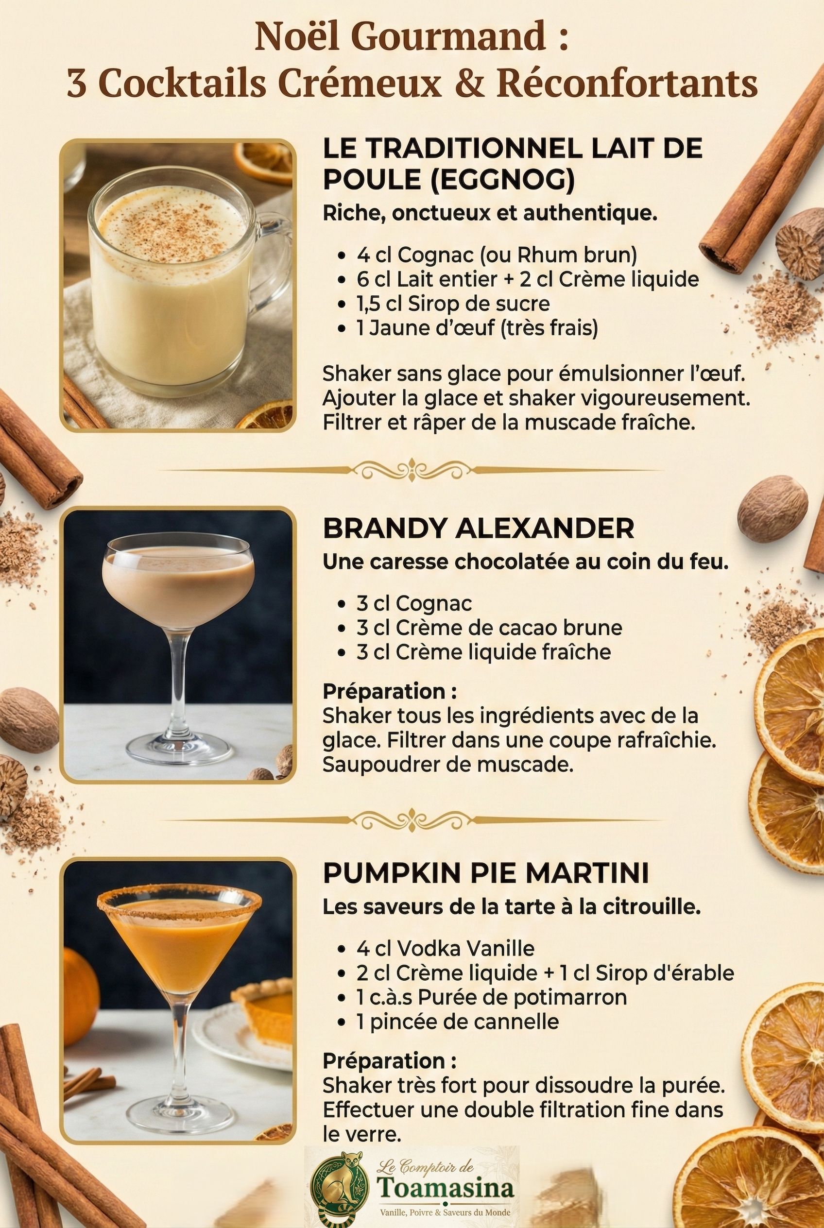 3 cocktails crémeux et réconfortants