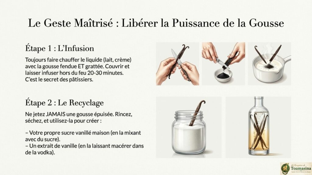 Comment bien utiliser la gousse pour en extraire tous les arômes