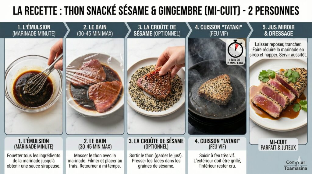 Comment faire un steak de thon Mi-Cuit facile et rapide
