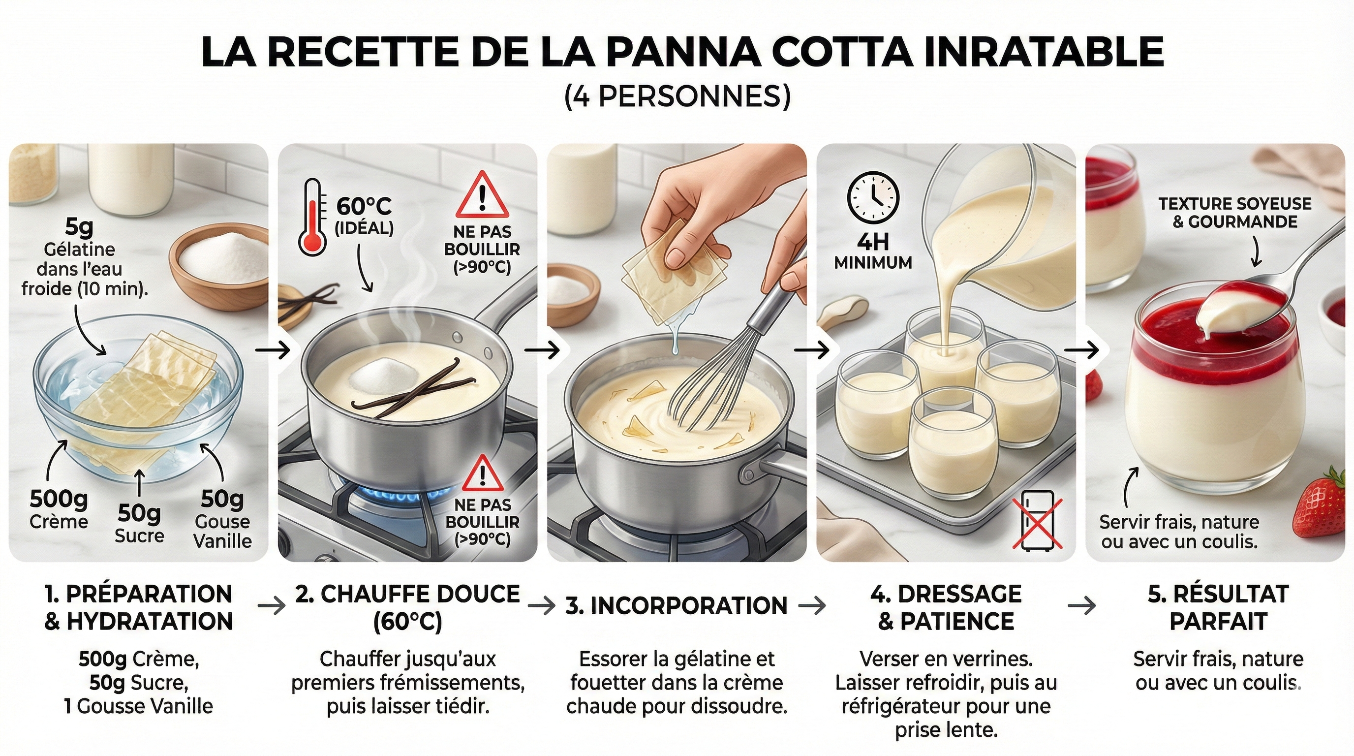 La Recette La Panna Cotta Inratable à la vanille de Madagascar