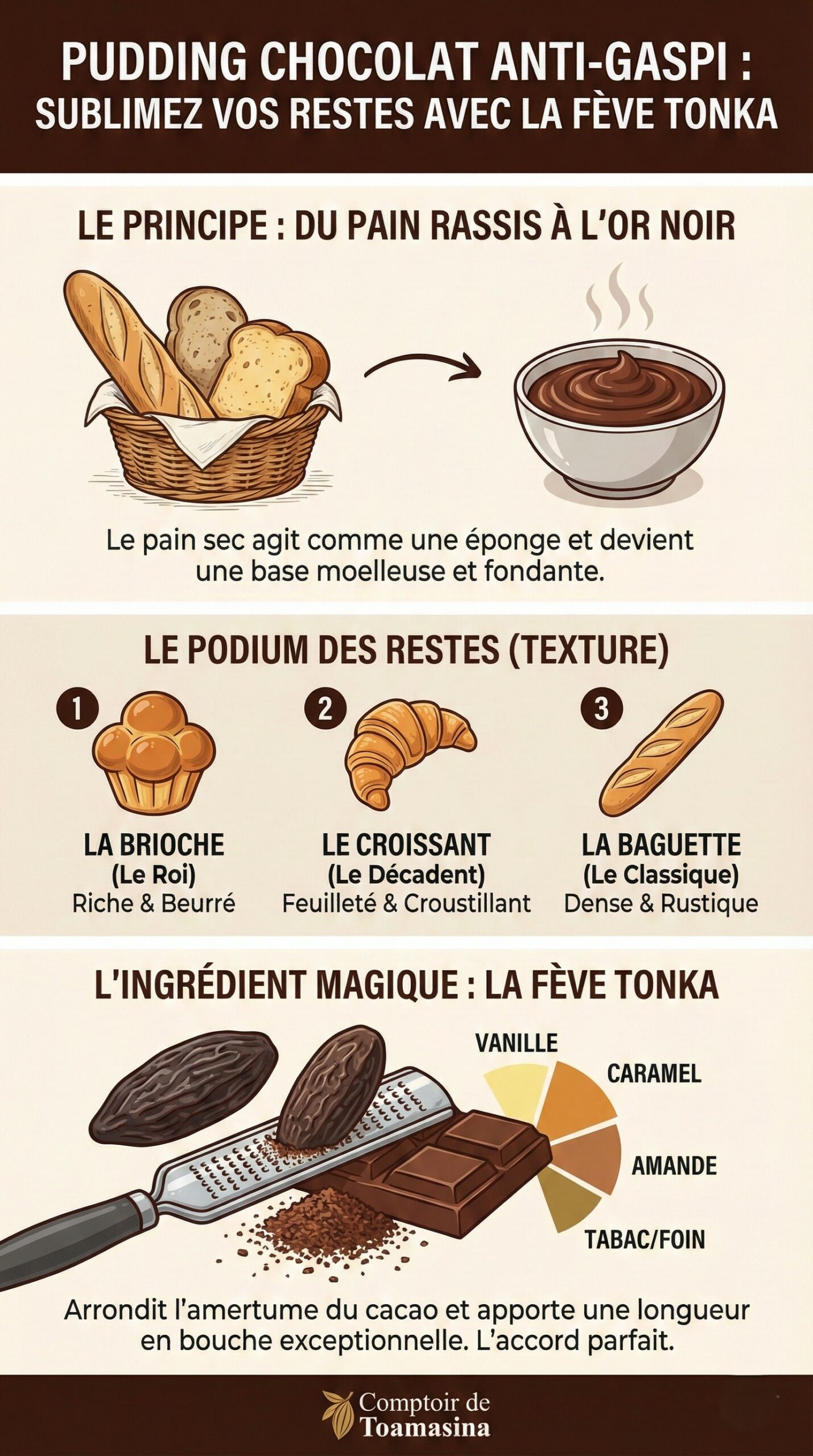 Fava tonka e pudim de chocolate