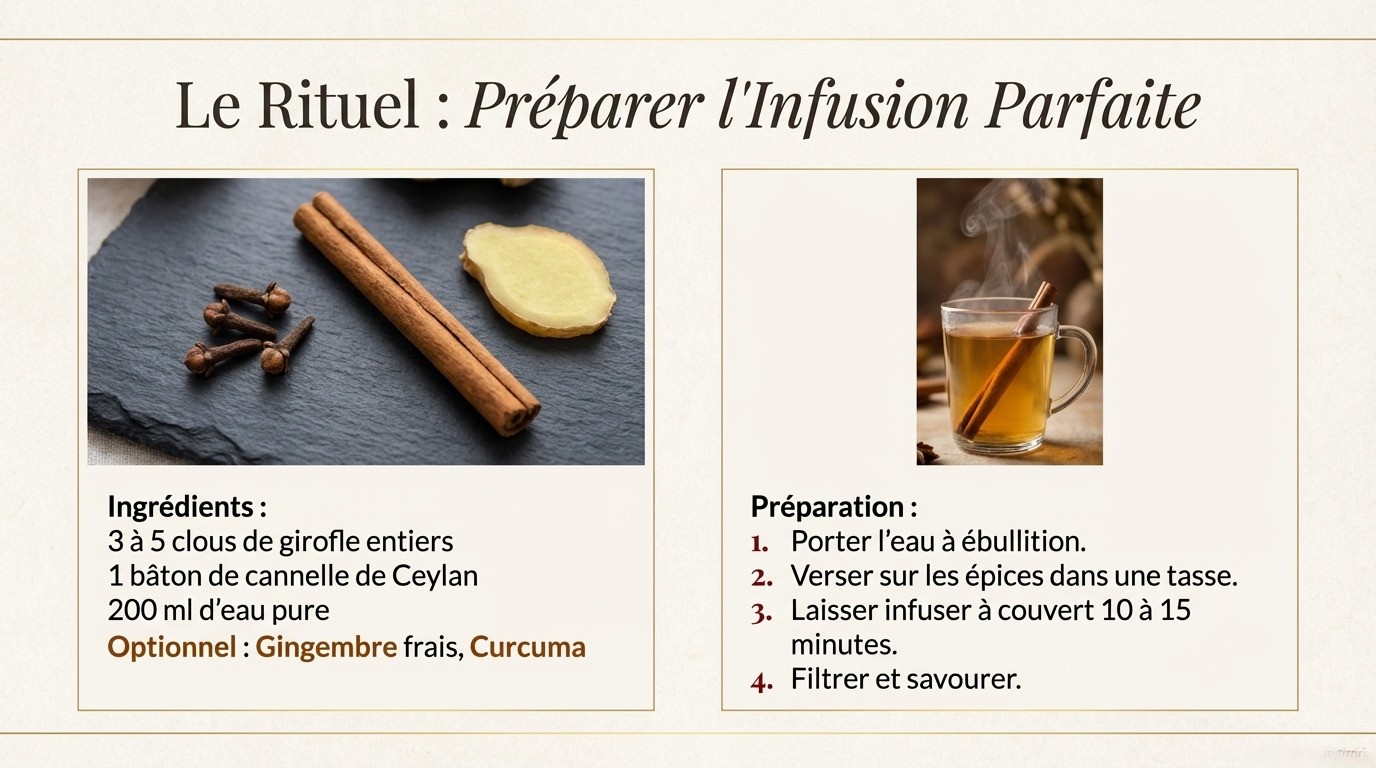 Préparation d’une tisane de plantes en vrac