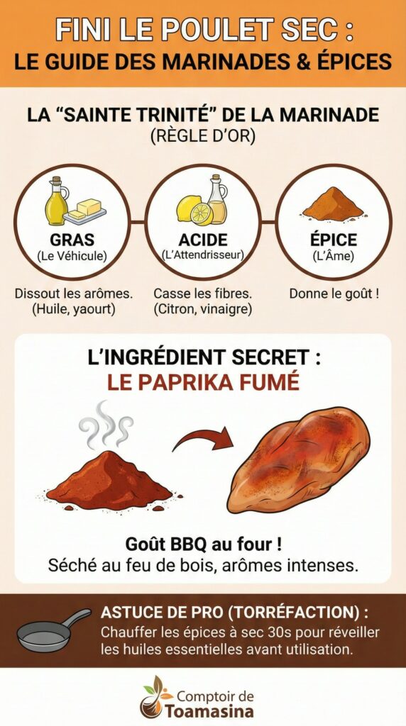 Le poulet et marinade
