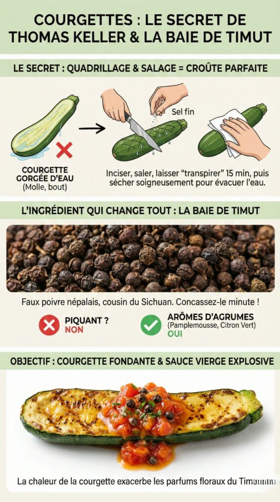 Les Courgettes Rôties - Le Secret du Croustillant et du Poivre Timut facile
