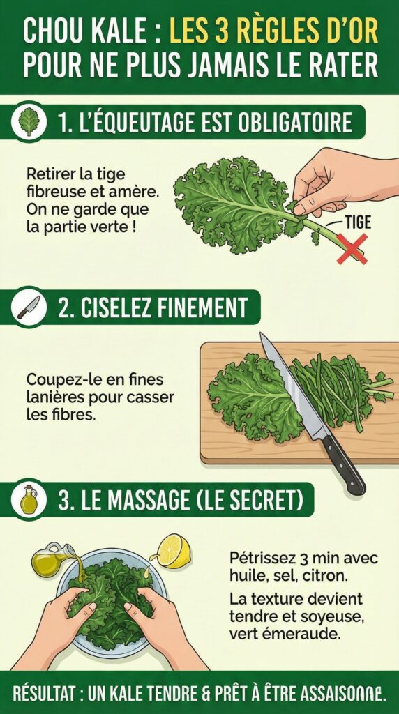 Les différentes façons différentes de le préparer et une recette facile de salade de chou frisé