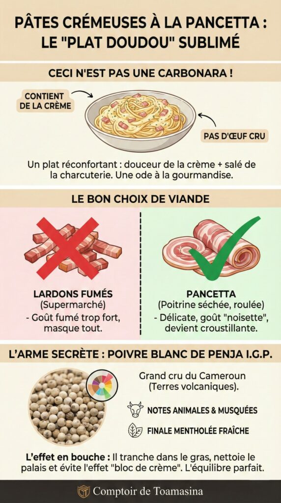 Pâtes Crémeuses à la Pancetta