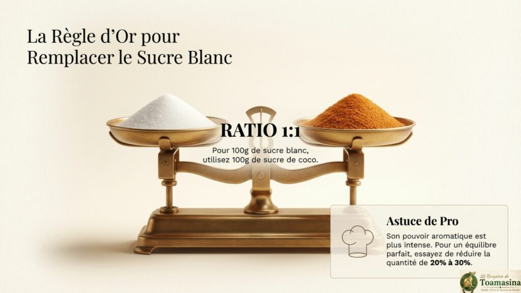 Ratio sucre coco et sucre blanc
