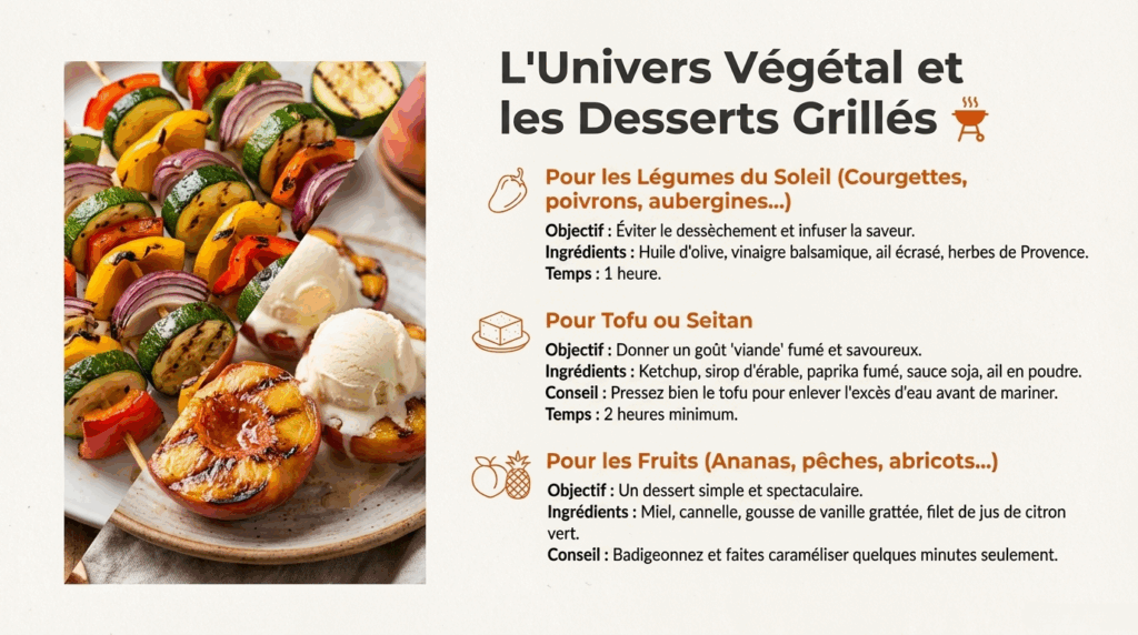 légumes et marinade