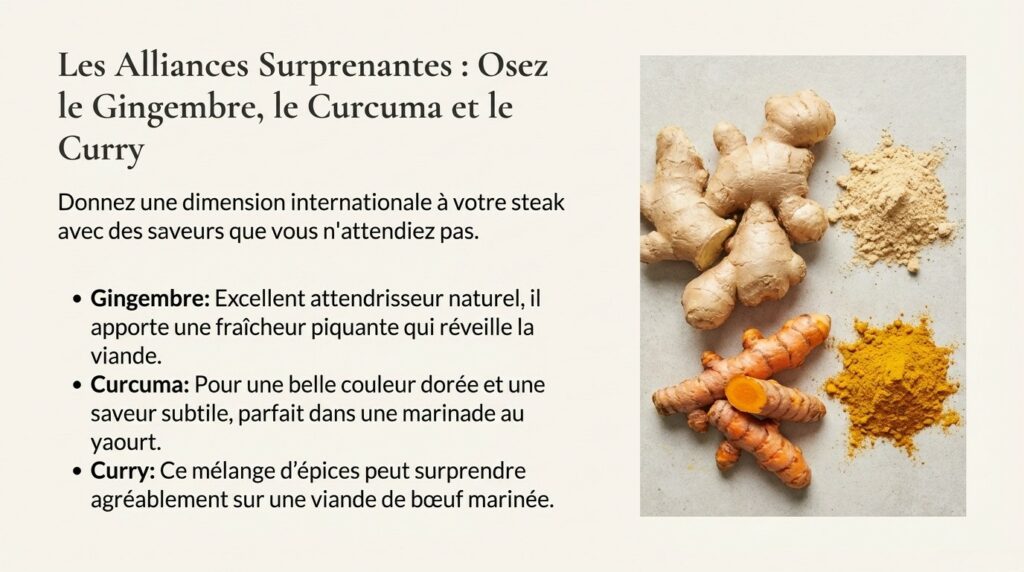 curcuma et gingembre avec la viande