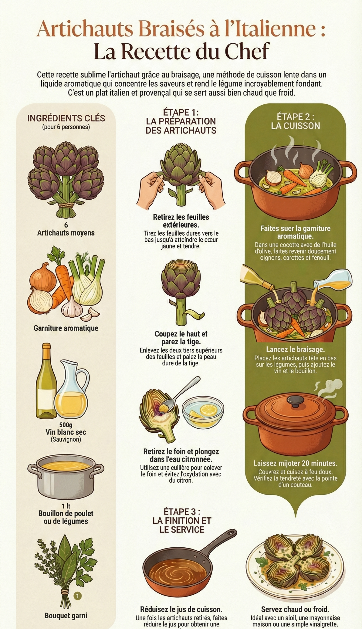 Artichauts Braisés à l'Italienne ou Barigoule