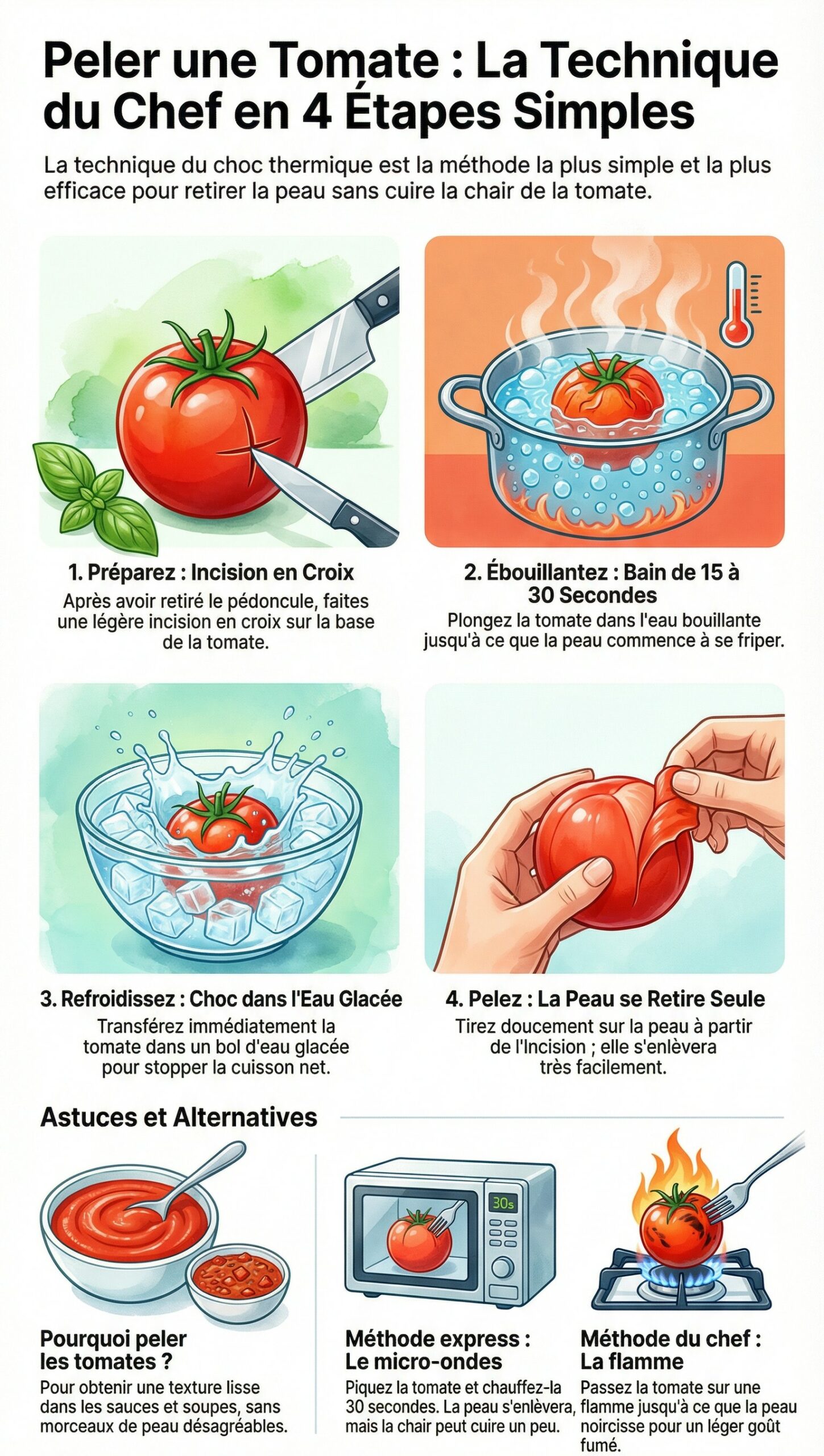 Comment Peler une Tomate Facilement comme un chef
