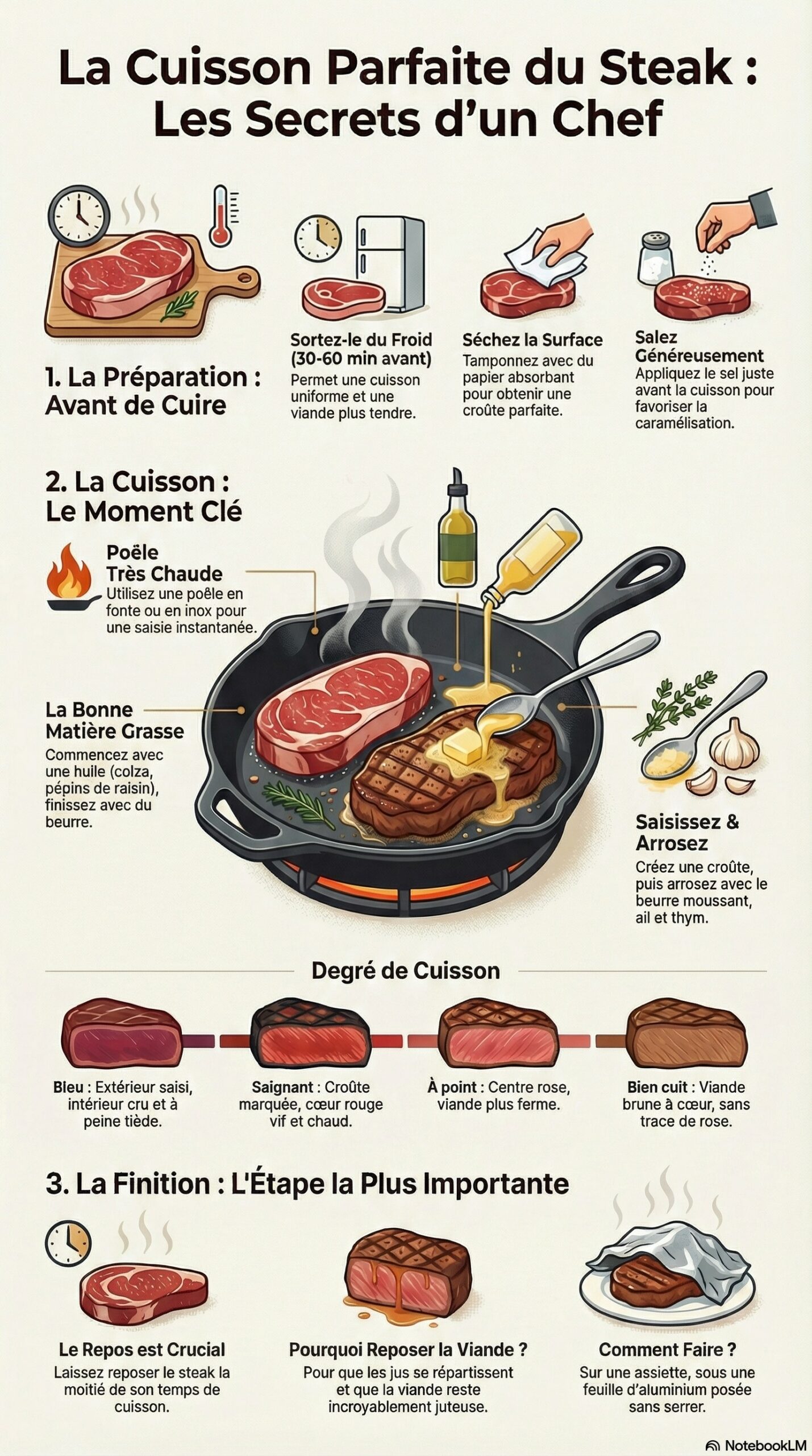Comment réussir la cuisson parfaite d'un steak de boeuf à la poêle