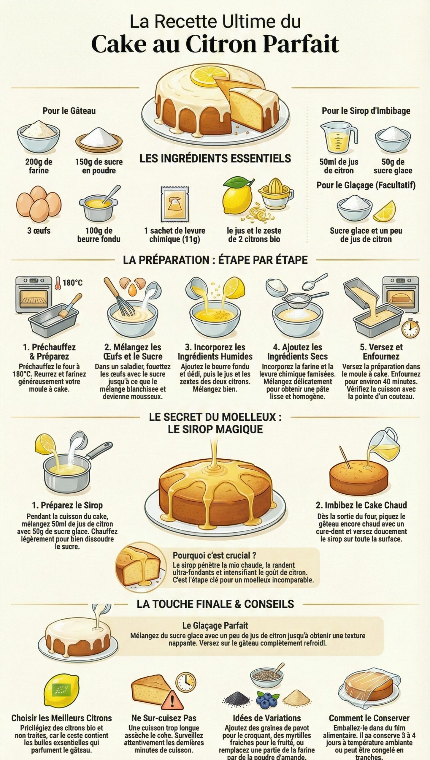 Comment préparer le sirop pour un gâteau encore plus moelleux ?