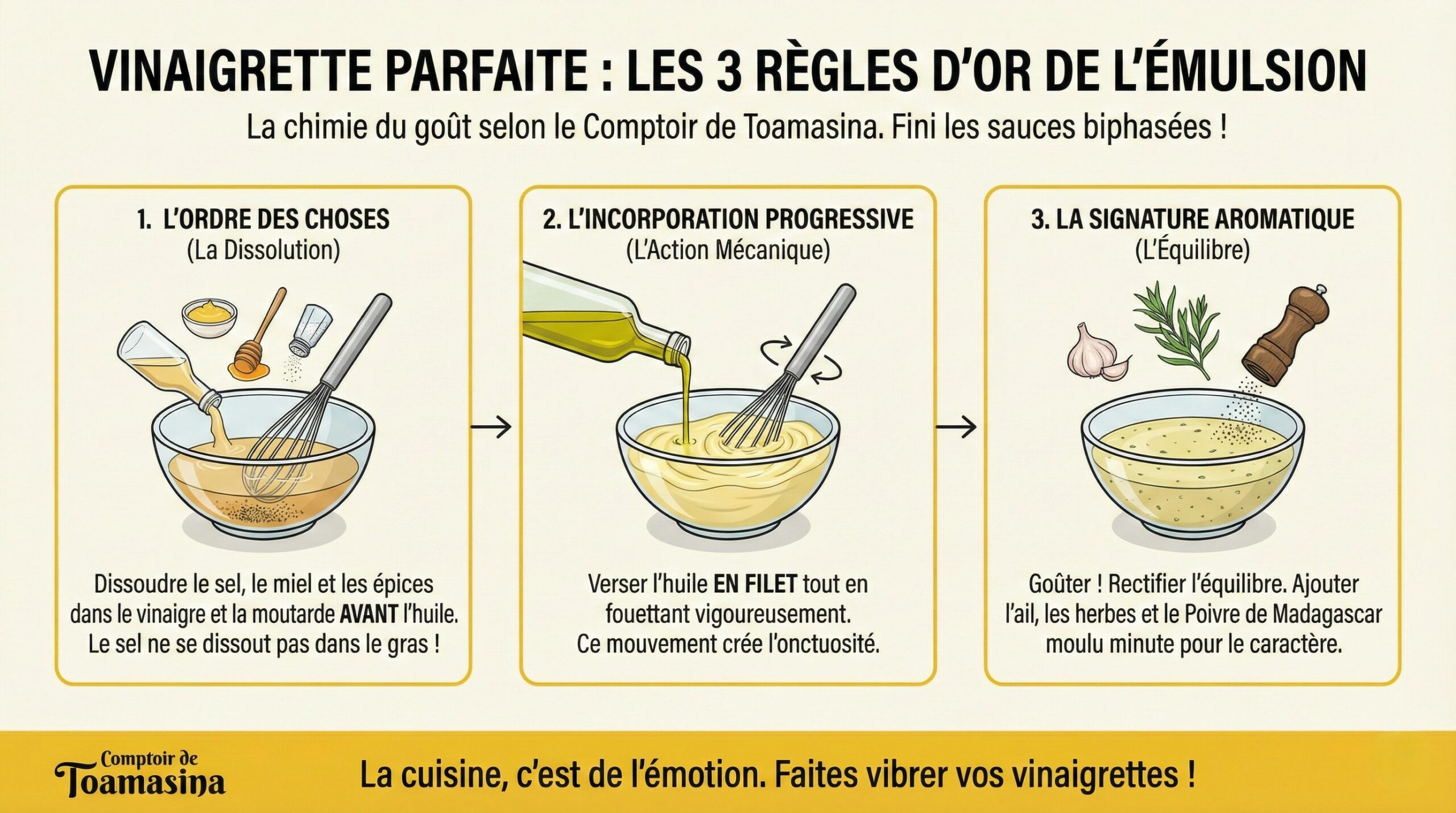 La Recette : Vinaigrette Dijon Miel & Poivre Grand Cru