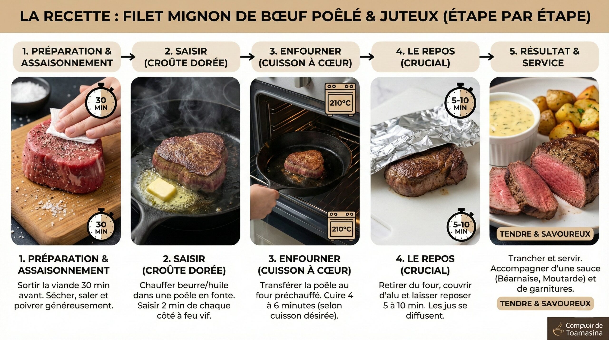 La Recette de Filet Mignon Poêlé et Juteux (Étape par Étape)
