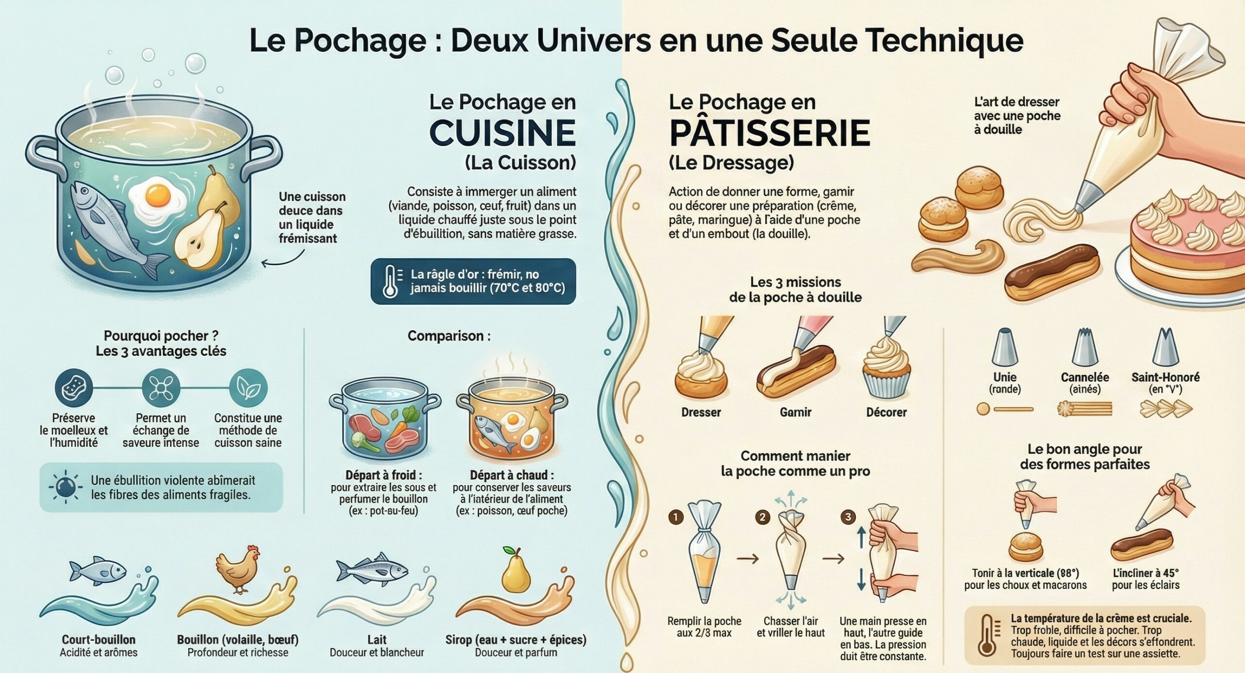 Les meilleures techniques de pochage de la pâtisserie à la cuisine