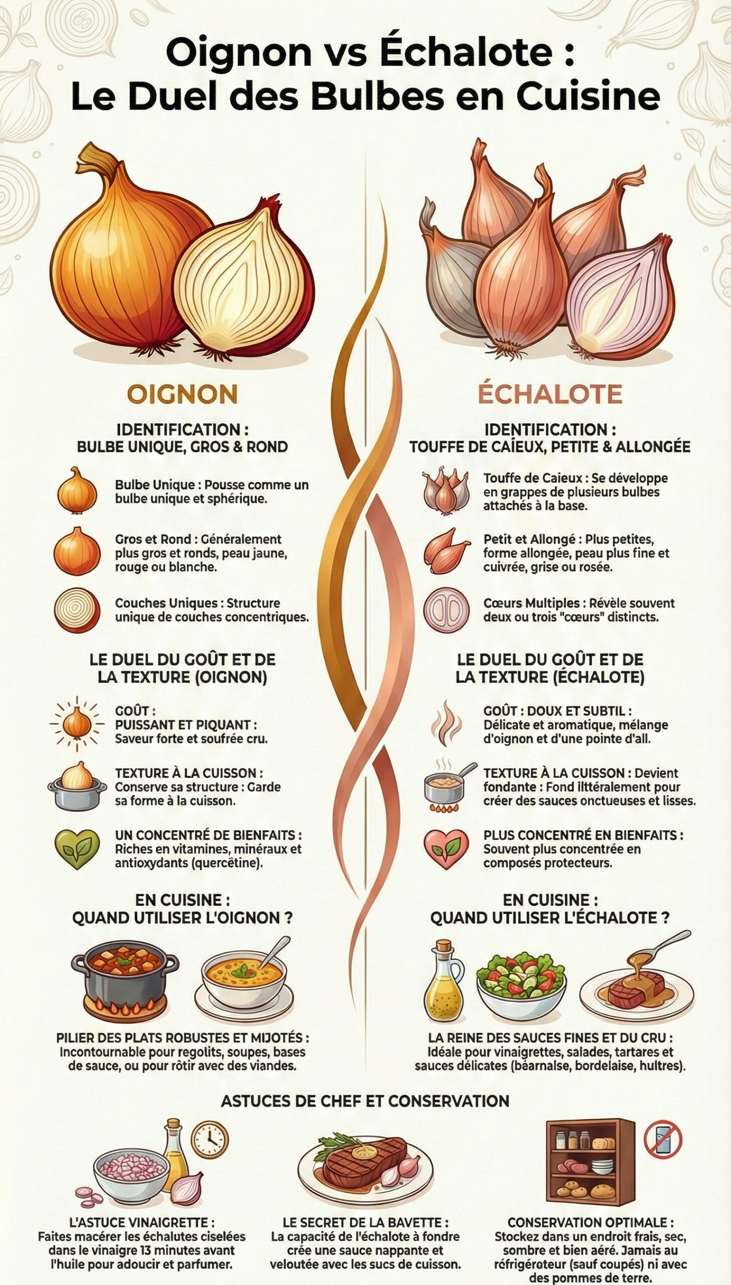 Oignon vs Échalote Quelles sont les différences entre ces légumes indispensables et comment les différencier