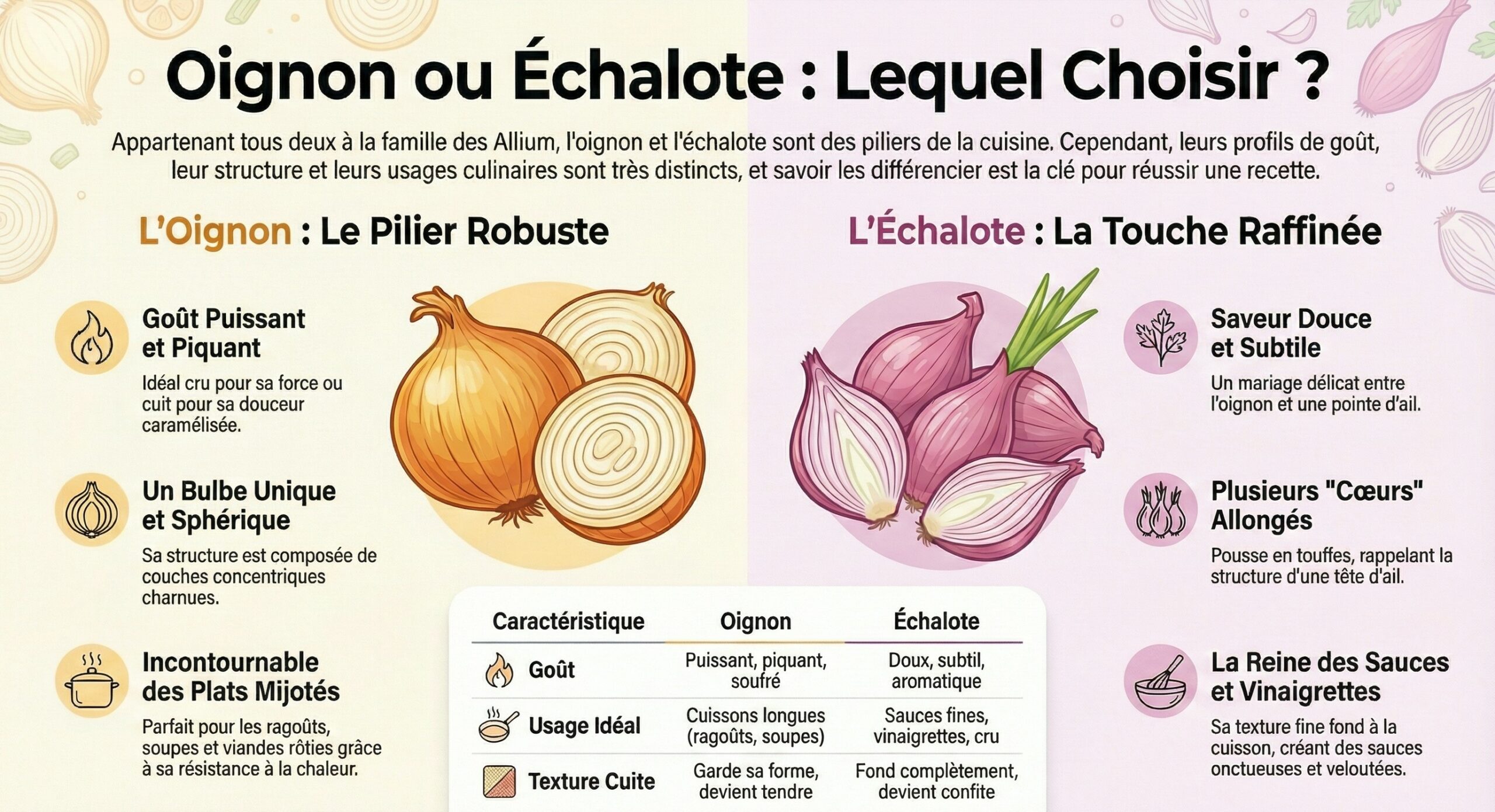 Oignon vs Échalote