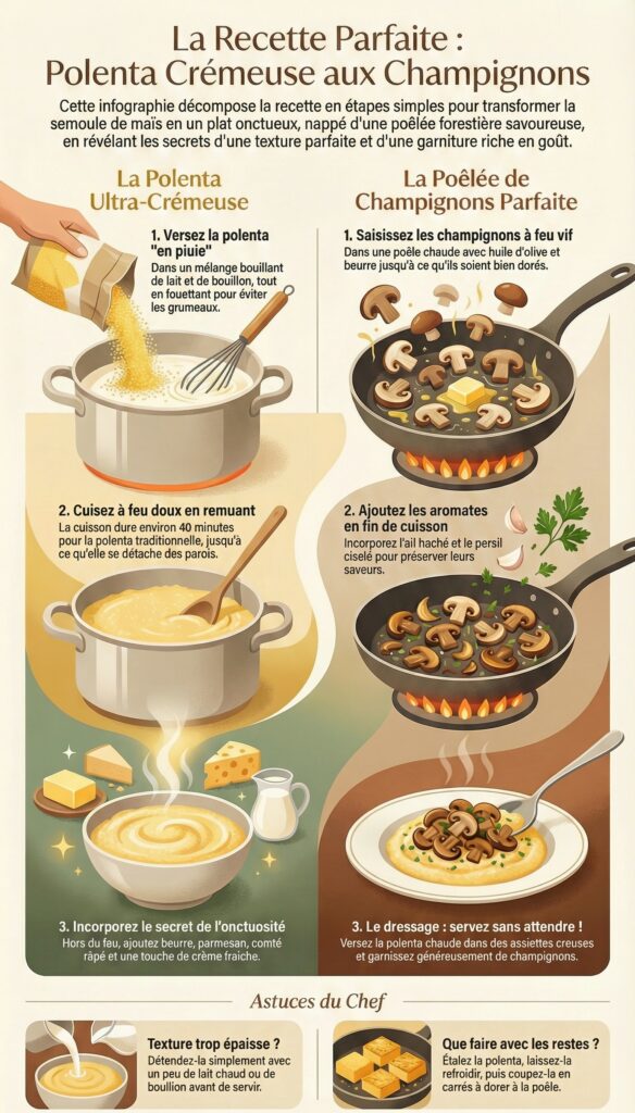 Polenta crémeuse aux champignons