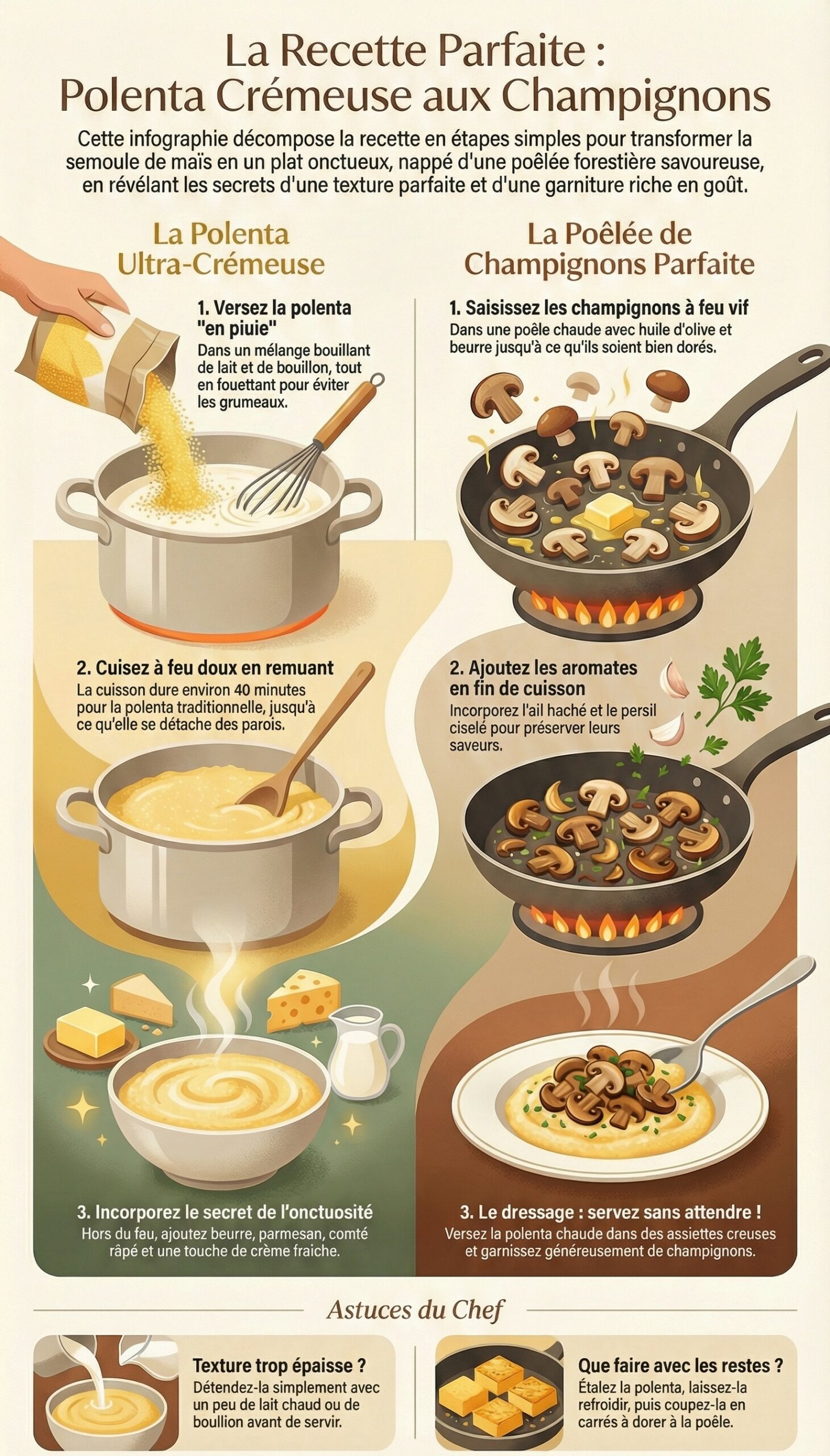 Polenta Crémeuse aux Champignons