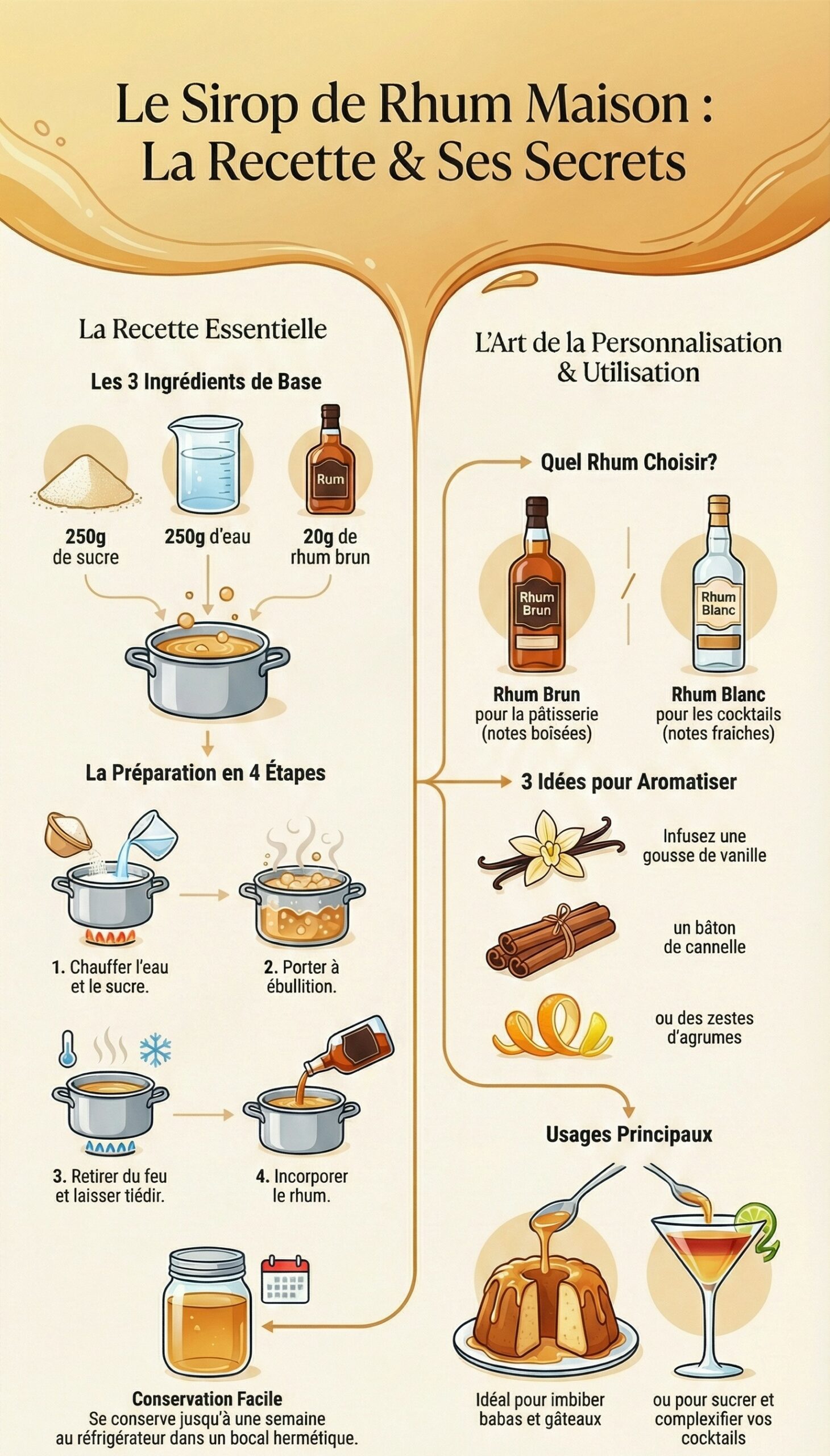 Pourquoi le sirop de rhum est-il l'ingrédient indispensable en pâtisserie et la recette