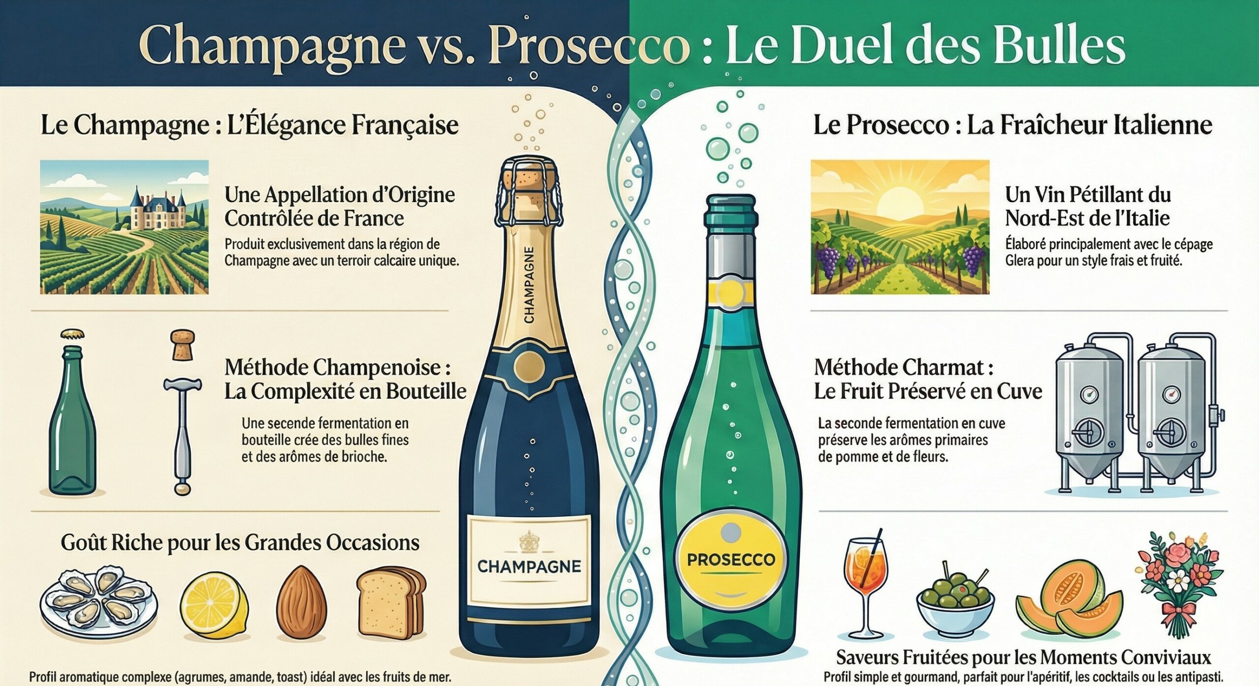 Prosecco, Champagne : Quelle est la Différence Entre Ces Vins ?