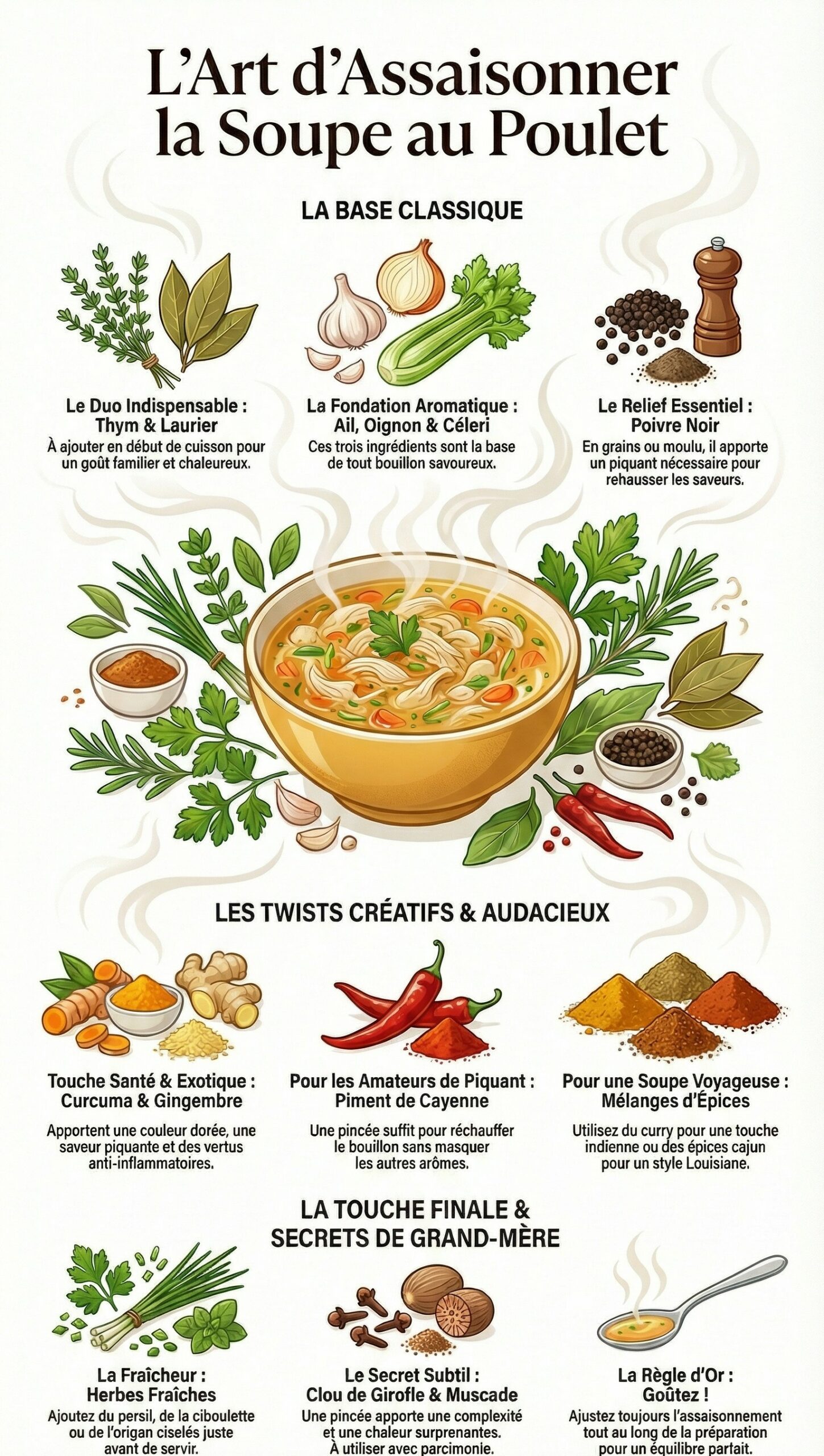 Quelles Épices Choisir Pour une Soupe au Poulet Inoubliable