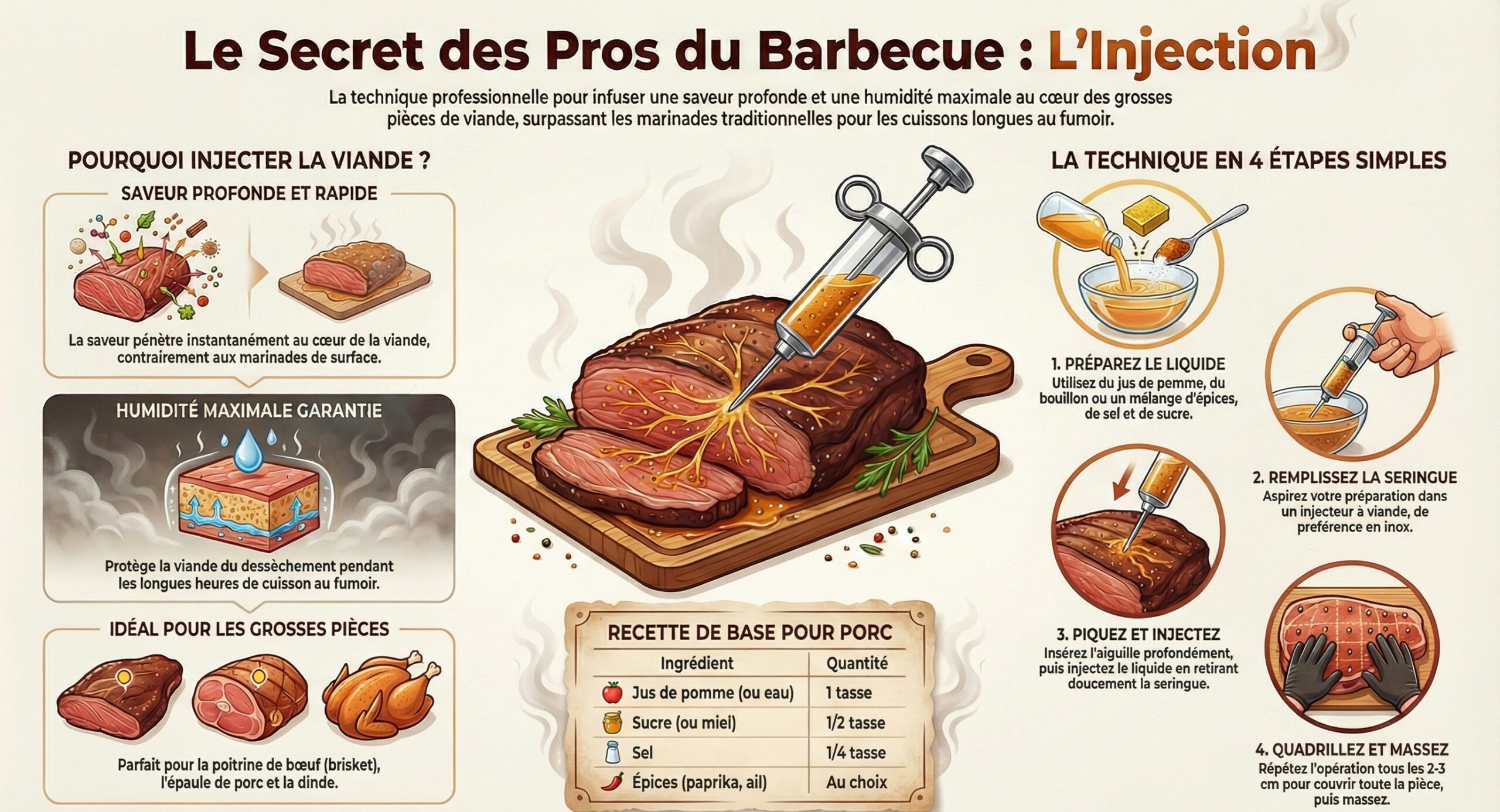 Quelles viandes profitent le plus de l'injection