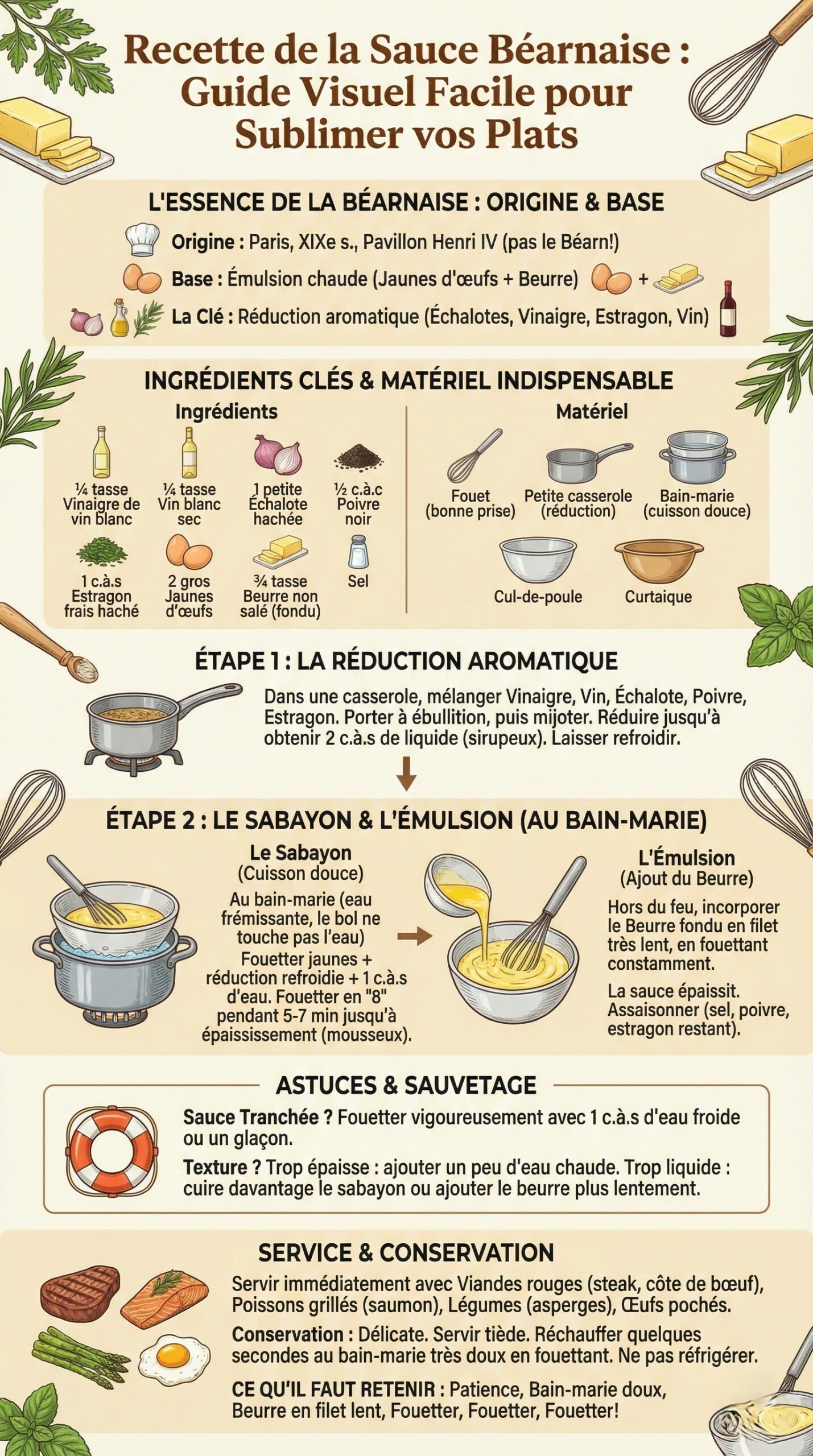 Qu'est-ce que la sauce béarnaise et quelle est son origine + recette simple