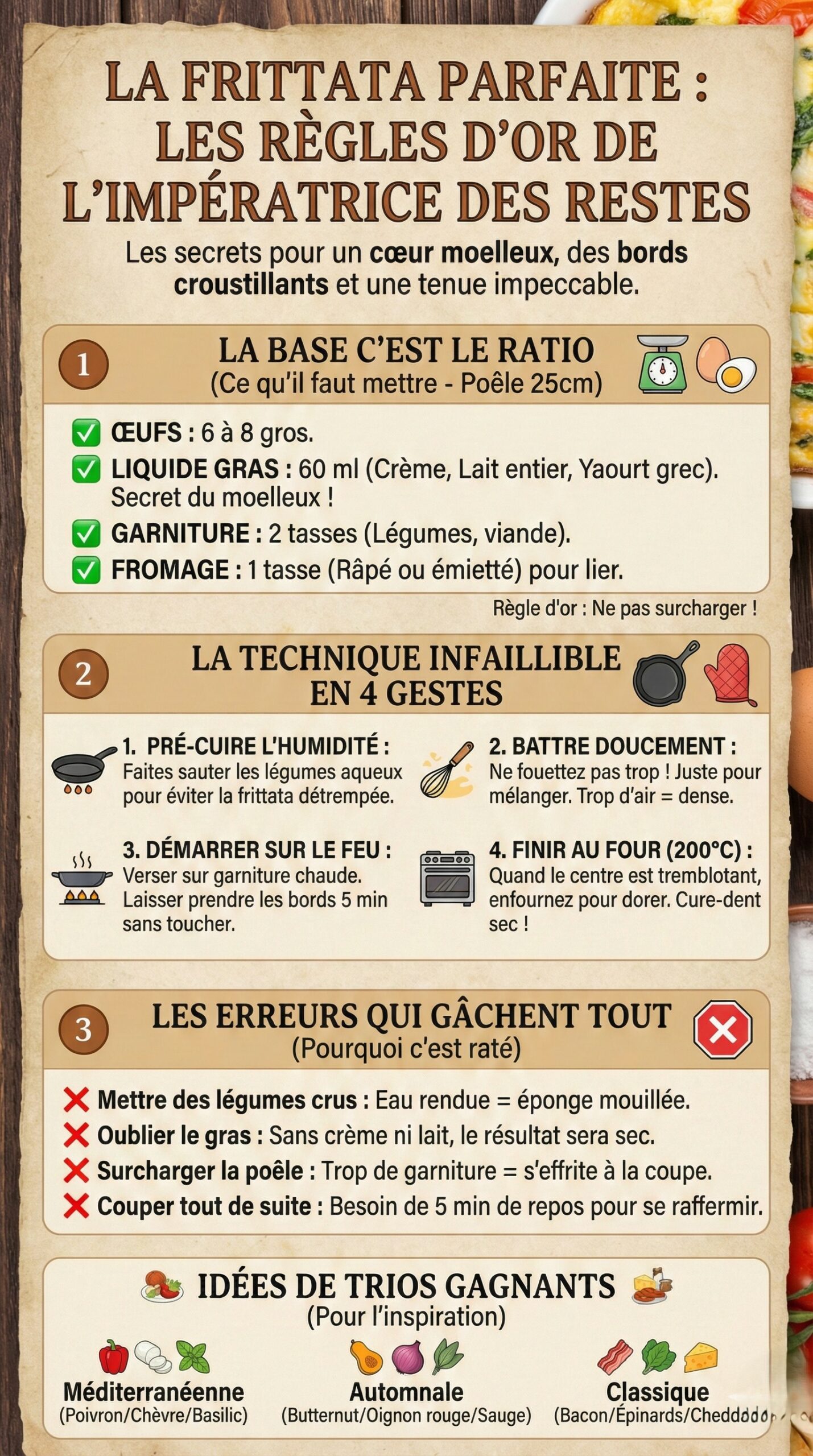 Qu'est-ce qu'une frittata exactement et en quoi diffère-t-elle de l'omelette