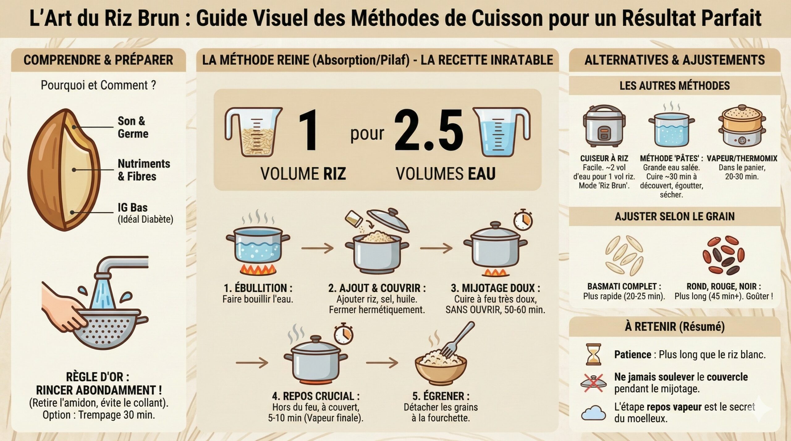 Recette Facile de Riz Brun Parfait