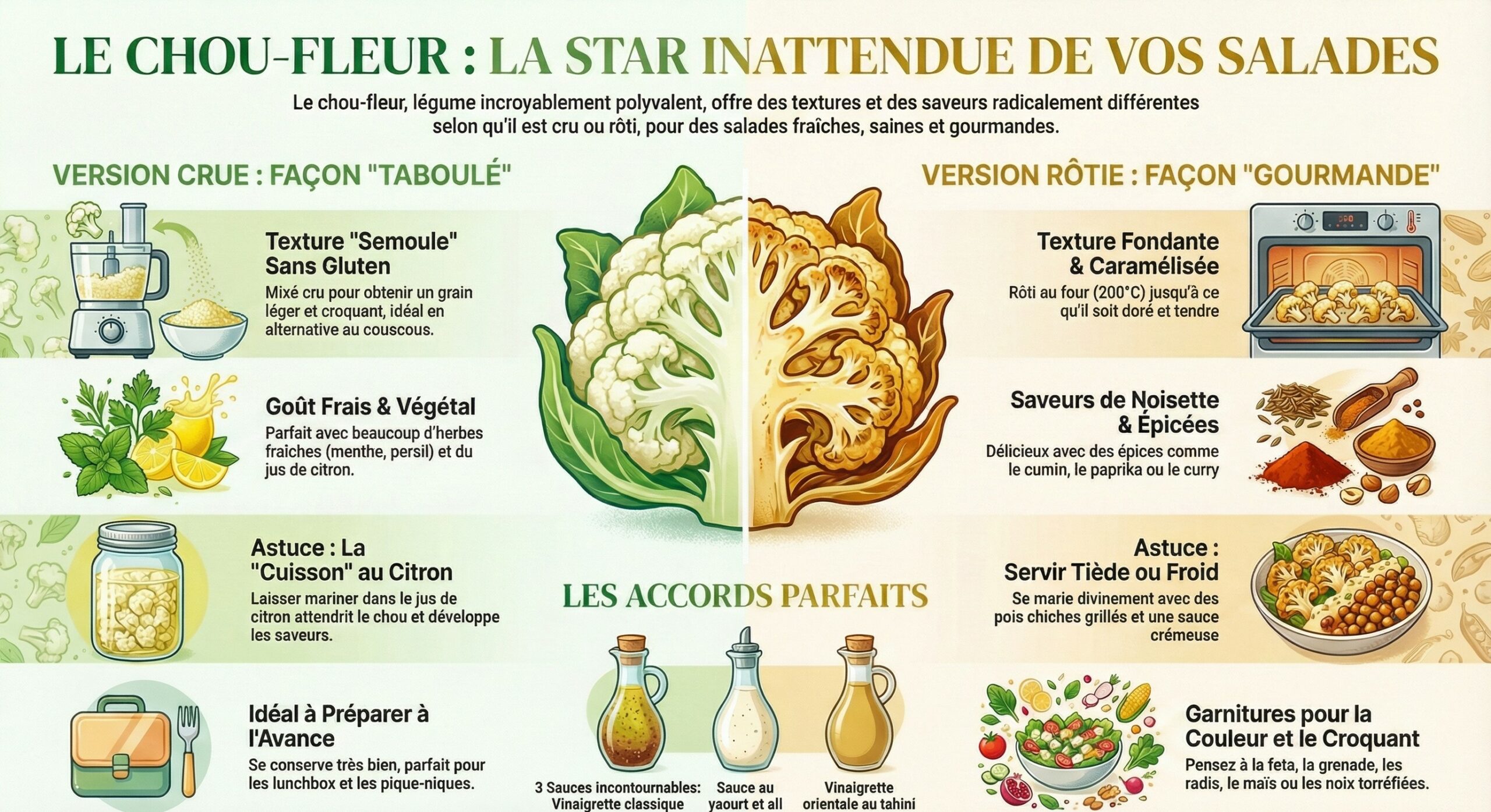 Recette de Salade de Chou-fleur Croquant, Feta et Grenade