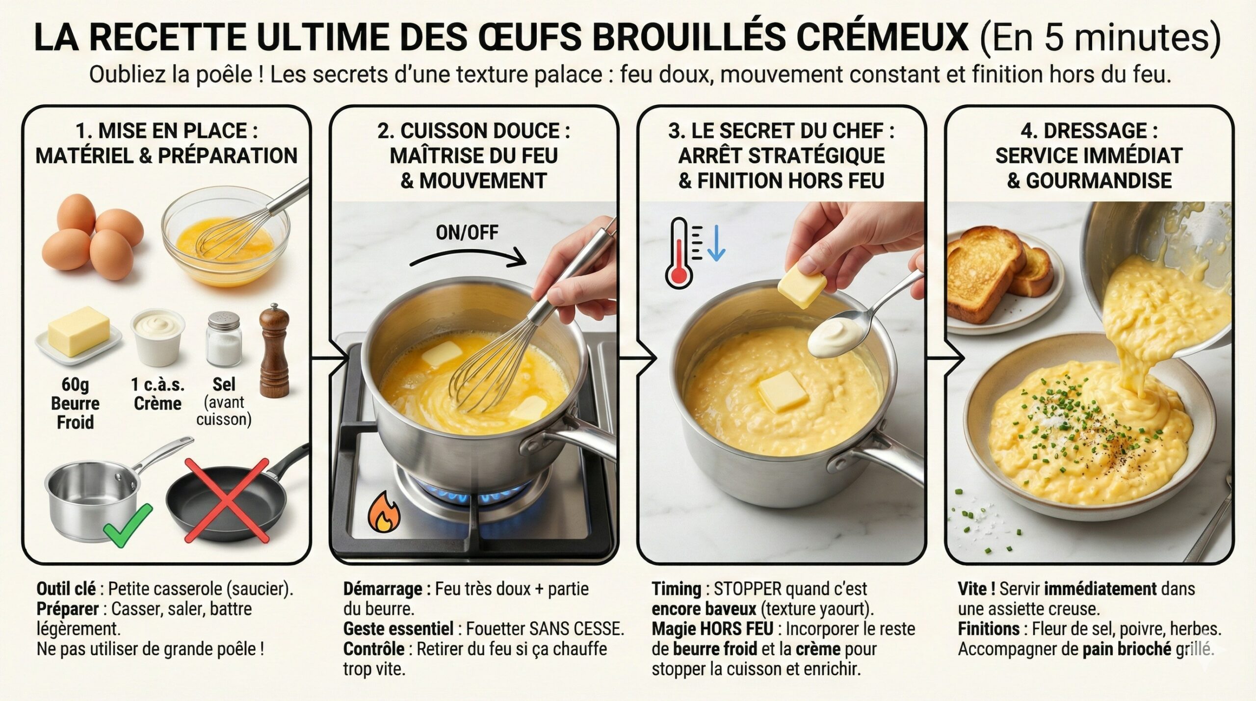 Recette d'Œufs Brouillés Crémeux