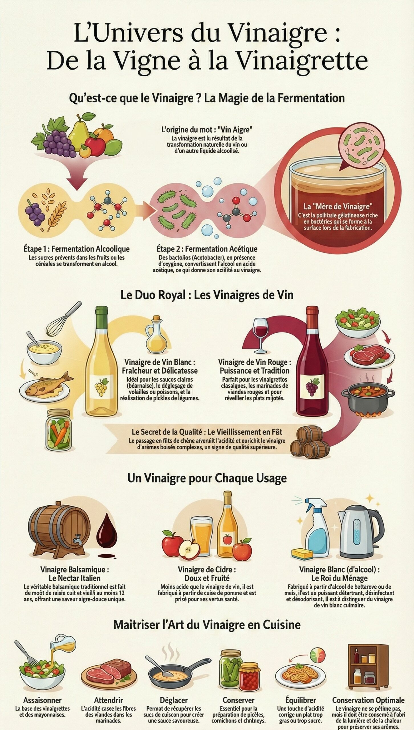 Vinaigre de vin blanc utilisations et caractéristiques