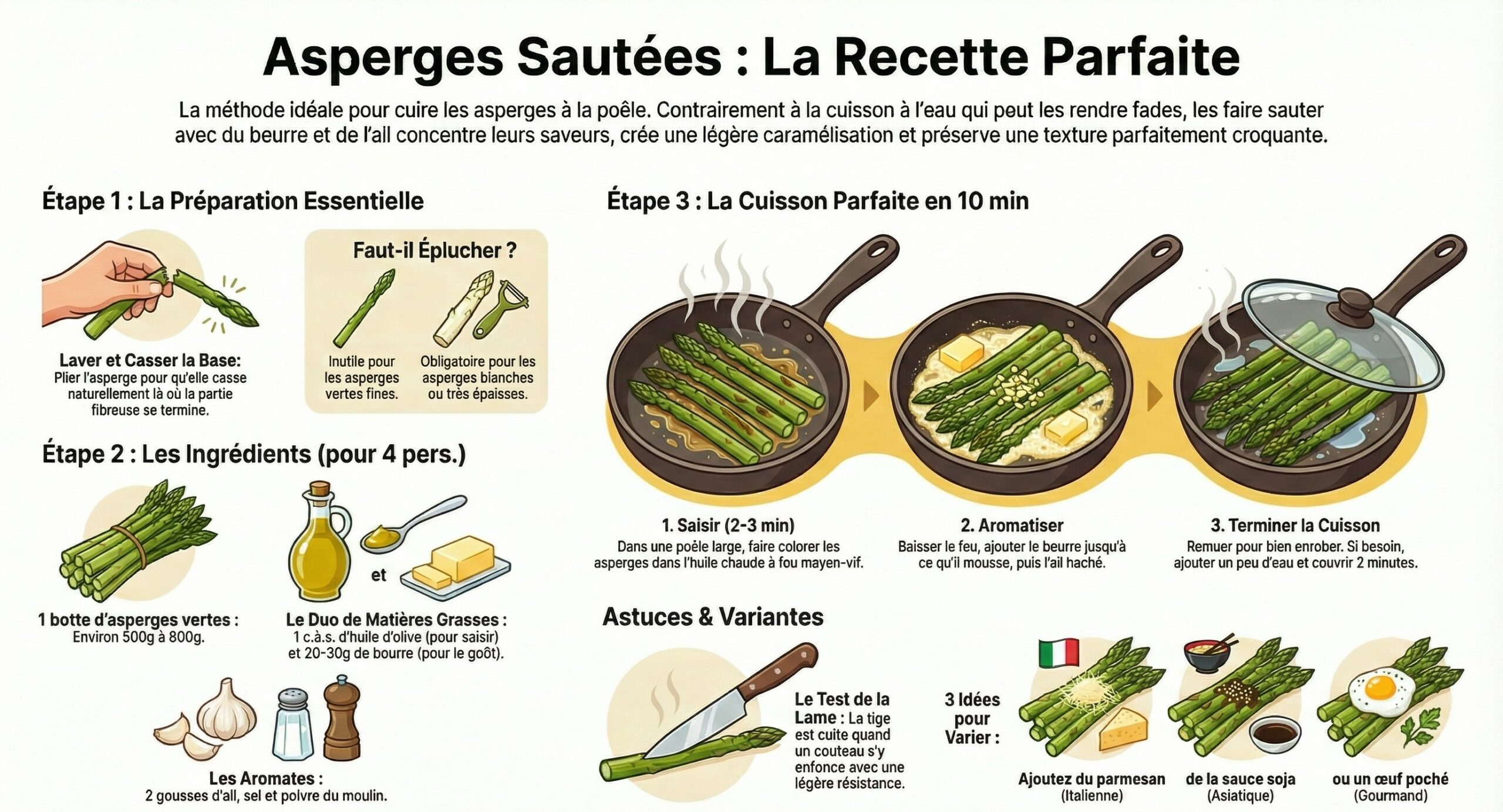 asperge sautée la recette