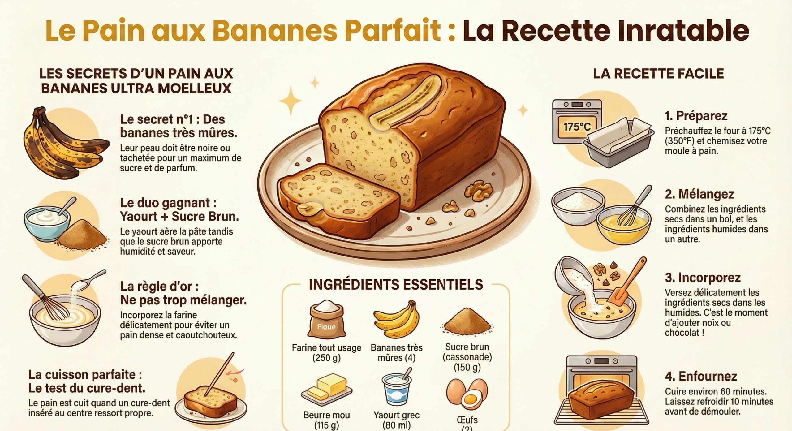 Recette Facile du Meilleur Pain aux Bananes