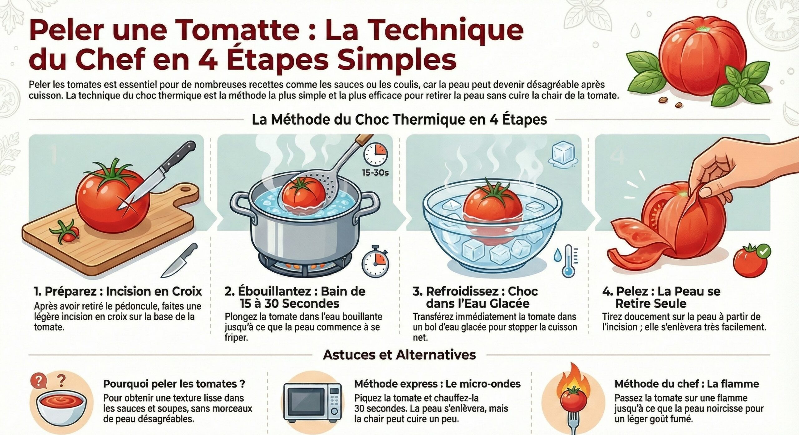 peler les tomates en 4 étapes simples